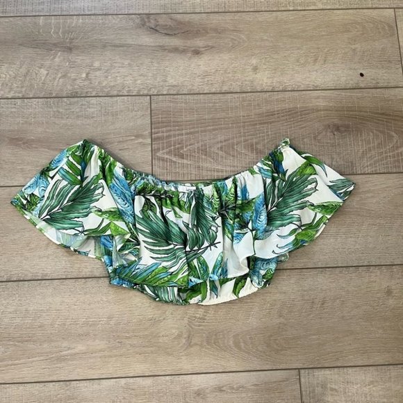 LUCY PARIS X REVOLVE “you are my sunshine” tropical palm print flutter t… - Picture 2 of 7